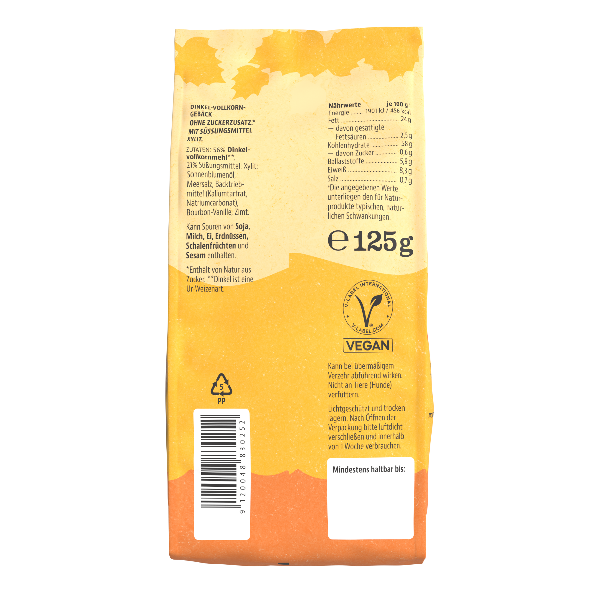 Birkengold – Großhandel Cookie – Birkengold Dinkel-Vollkorn-Kekse mit Xylit 125g1