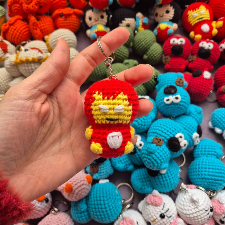 despinacrafting – Porta-chaves - Unissexo por atacado – Chaveiro Amigurumi de Crochê em tamanho de dedo, Brinquedo de Pelúcia3