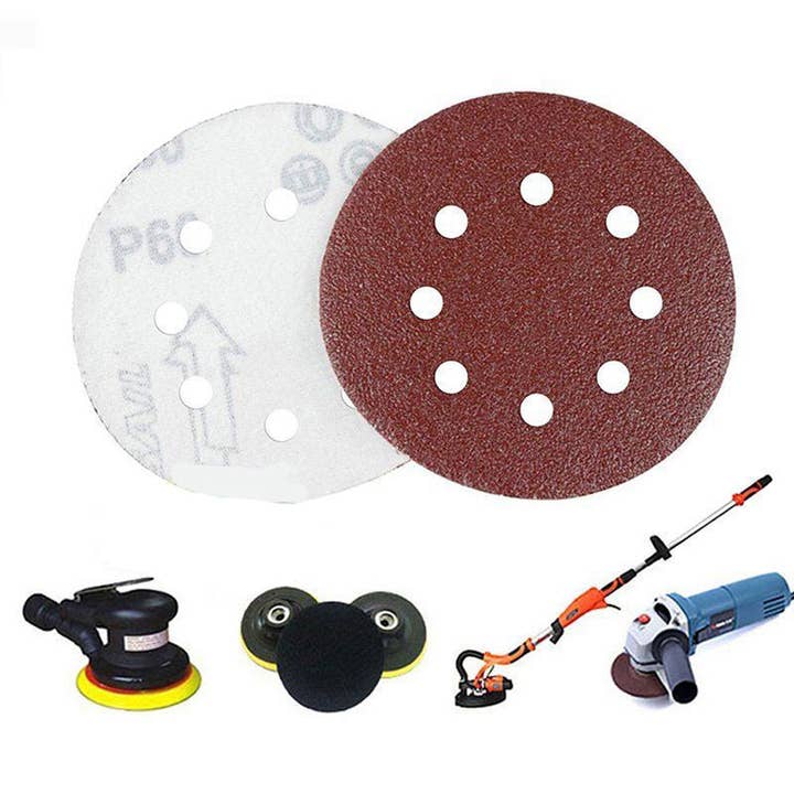 Ledsone – wholesale Sandpaper/pad – P-180 5 inch 8 Hole Sanding Discs Grind Paper Sanding Disc9