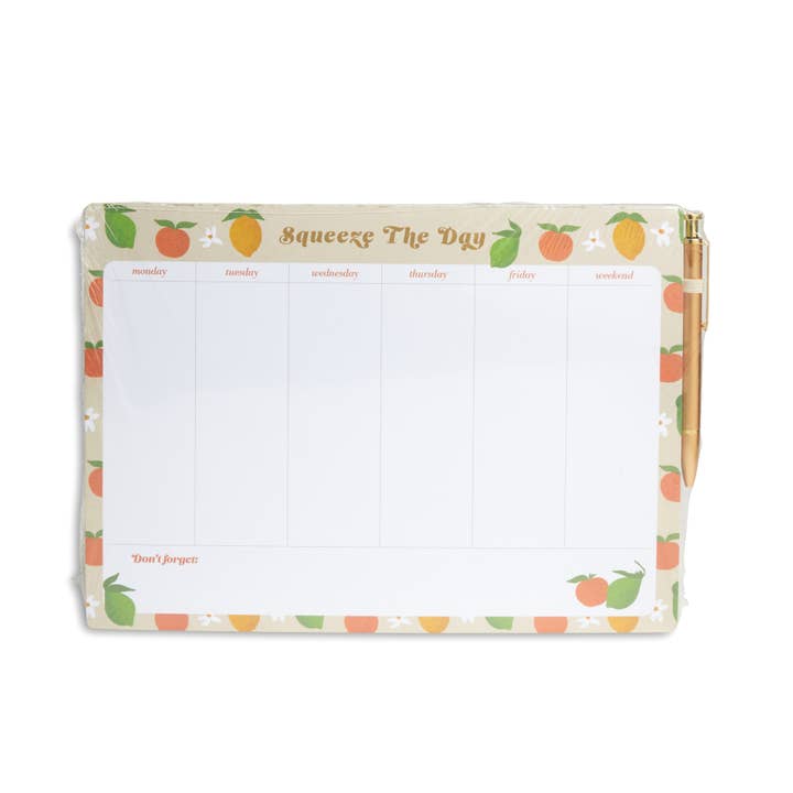 Core Home - Wholesale Notepad - 11.75"x 8.5" Weekly Listpad With Pen - Fruity Cream
