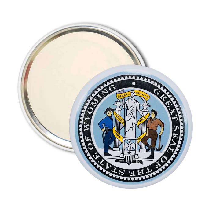 Miroir de Poche - Blason de l'État du Wyoming - USA pour la vente par Astur Pins