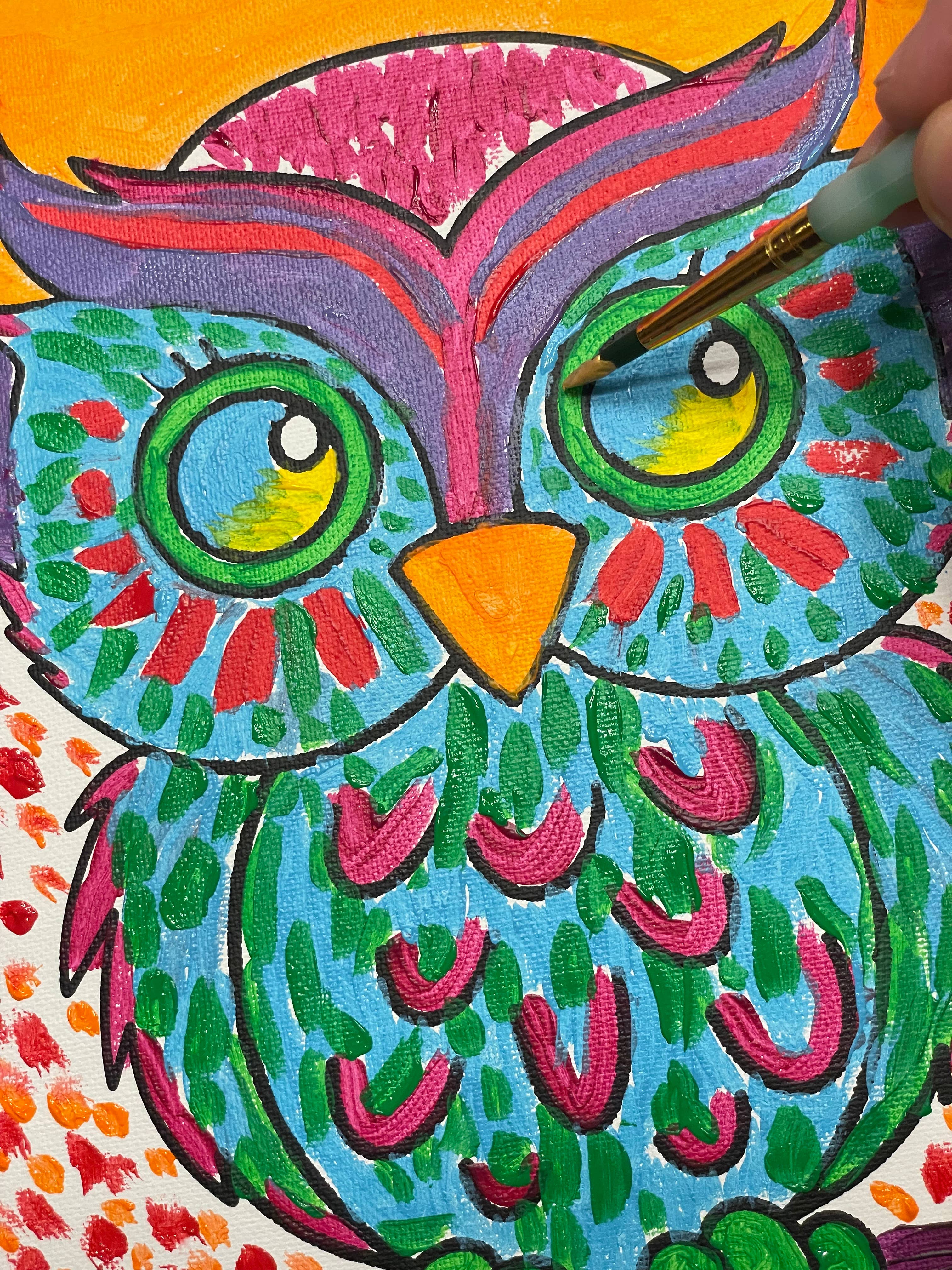 Twirling Bird Creative - Wholesale DIY Craft Kit - Kids - Canvas Painting Kit - Owl3