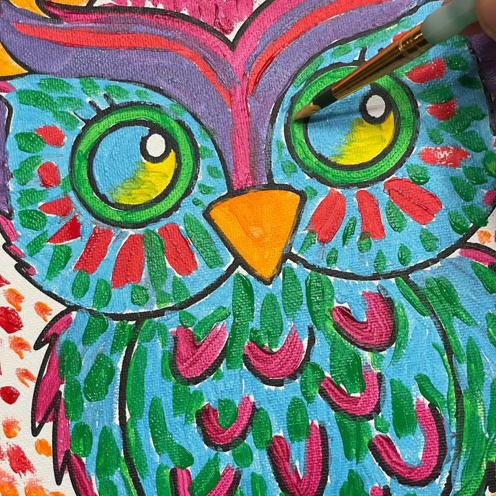 Twirling Bird Creative - Wholesale DIY Craft Kit - Kids - Canvas Painting Kit - Owl3