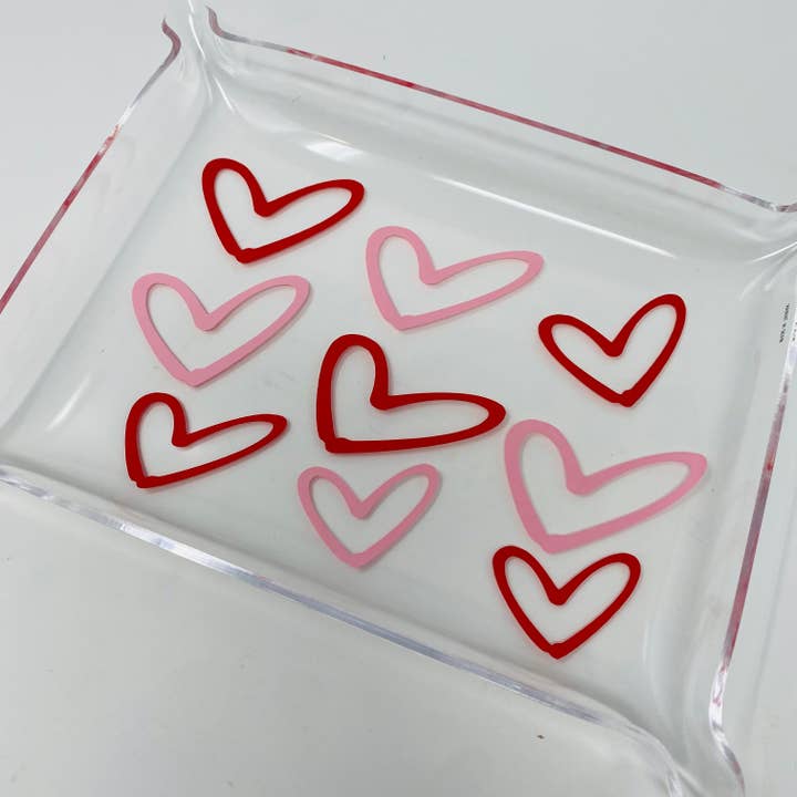 Resinate By KS / by KRISTIN SMITH - Wholesale Decorative Tray - Love Heart Valentines Day Acrylic Lucite Tray