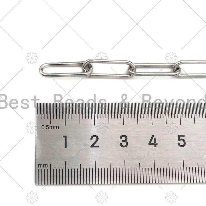 BestBeads&Beyond - Wholesale Link & Chain Necklace - Non-tarnish Stainless Steel Paper Clip Chain, 7x19mm, Antique Silver Color Unfinished Jewelry Chains, Wholesale Chain,sku#A1014