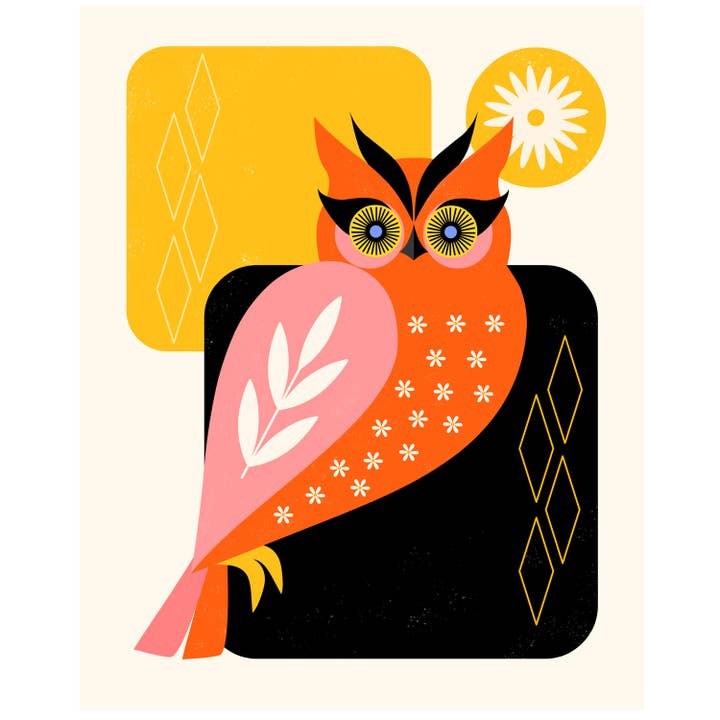 Owl Art Print for wholesale by Amber Leaders Designs