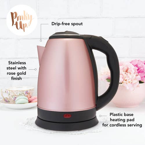 Pinky Up - Wholesale Electric Kettle - Parkerâ„¢ Stainless Steel Electric Tea Kettle -56oz -Rose Gold