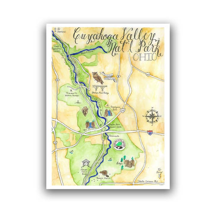 Emily Drew Yates Art & Illustration - Wholesale Postcard - Postcards - Watercolor Calligraphy Maps - 31 Maps32
