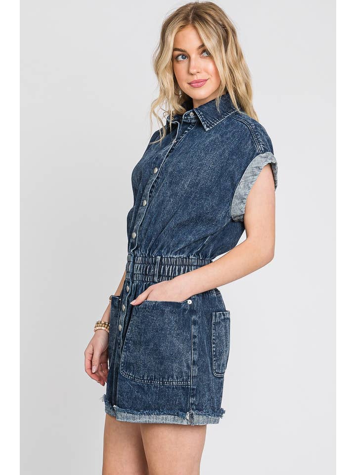 Sewn and Seen - Venta al por mayor Peto - Mujer - Mameluco de mezclilla con botones y bolsillos19