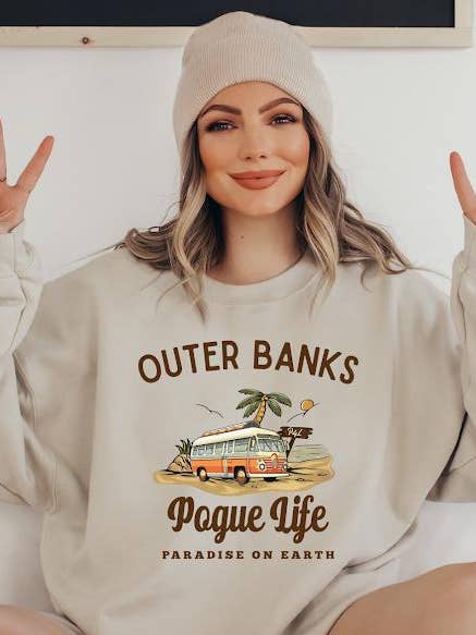 TheKingShirt - Wholesale Graphic Sweatshirt - Women's - Outer Banks Pogue Life Crewneck Sweatshirt0
