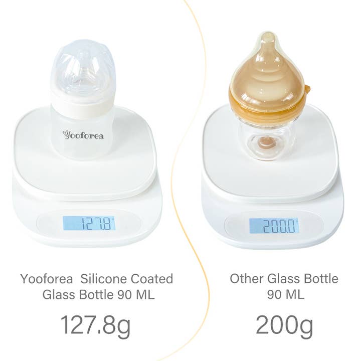 YOOFOREA - Wholesale Baby Bottle - Silicone Coated Glass Baby Bottle (3oz-Honey)