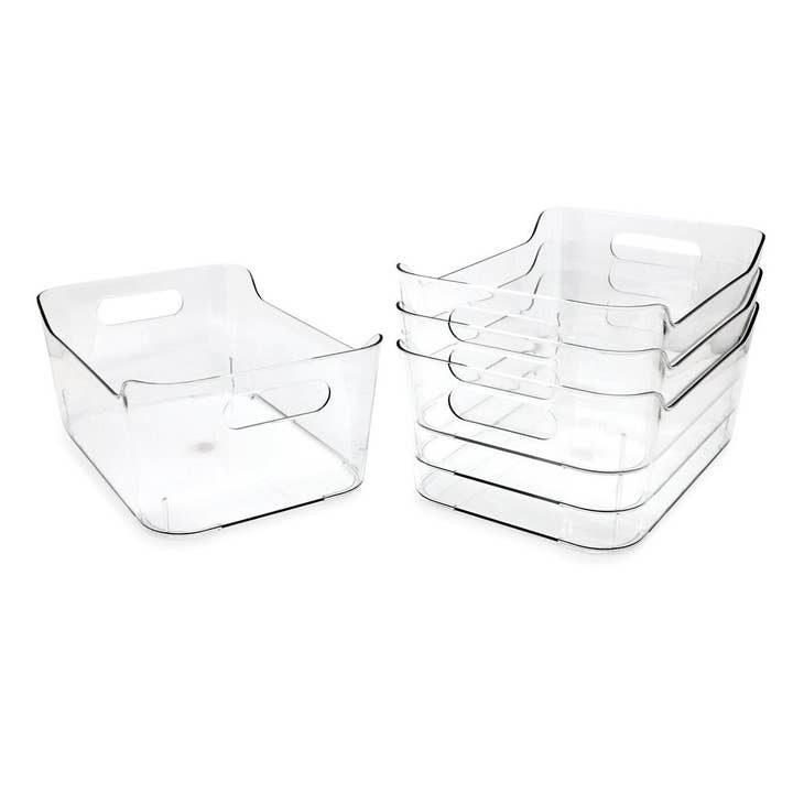 Isaac Jacobs International - Wholesale Storage Bin - Isaac Jacobs Clear Storage Bins w/Handles, Plastic Box Set8
