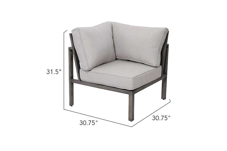 Light Gray Walsh 4-Piece Aluminum Firepit Sofa Set for wholesale on Faire5