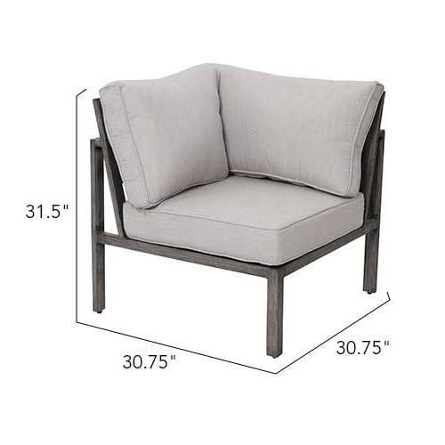 Light Gray Walsh 4-Piece Aluminum Sectional Sofa Set for wholesale on Faire5