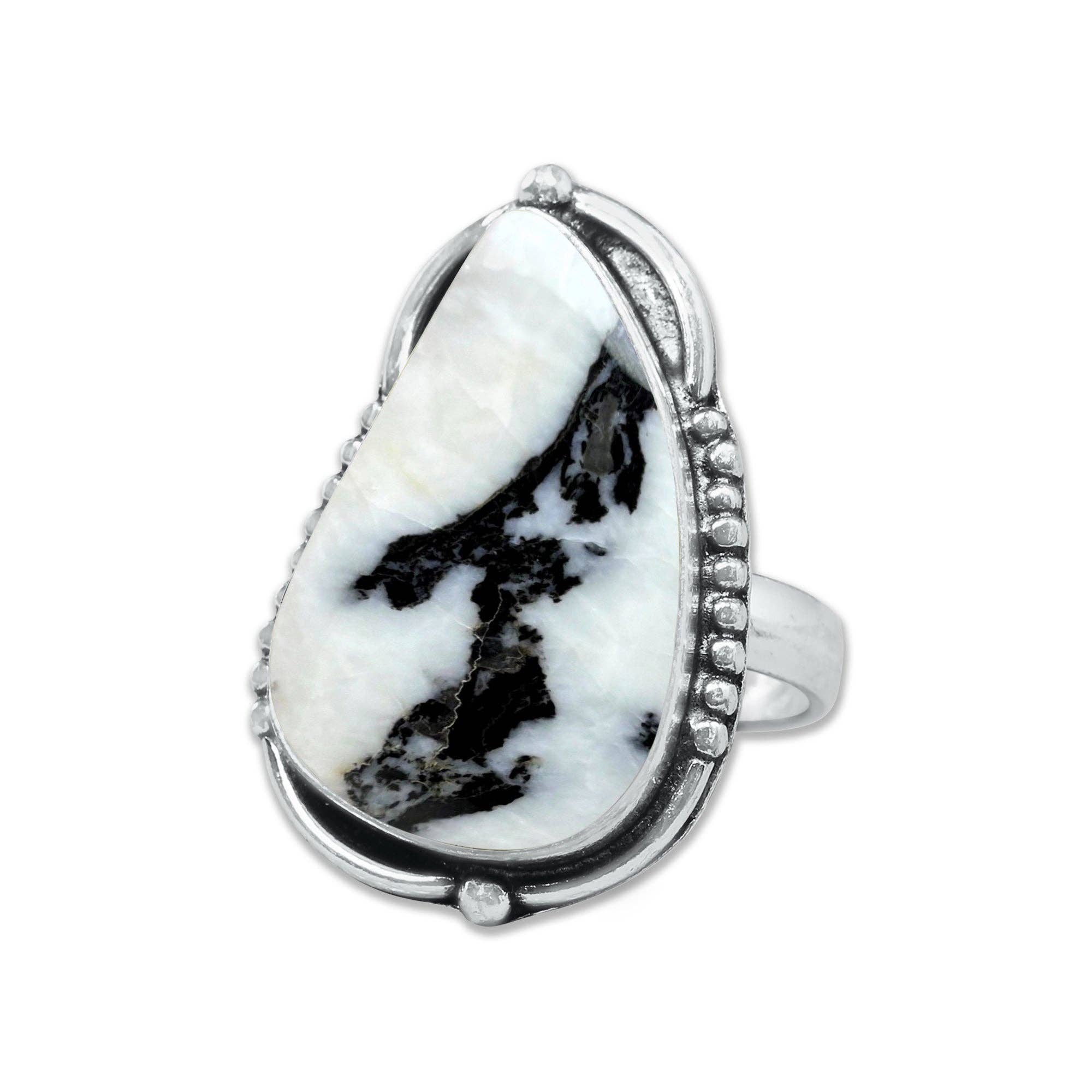 Handmade Jewels - Wholesale Cocktail/Statement Ring - Buffalo Turquoise Rings – Handmade, Silver-Plated, Boho Style15