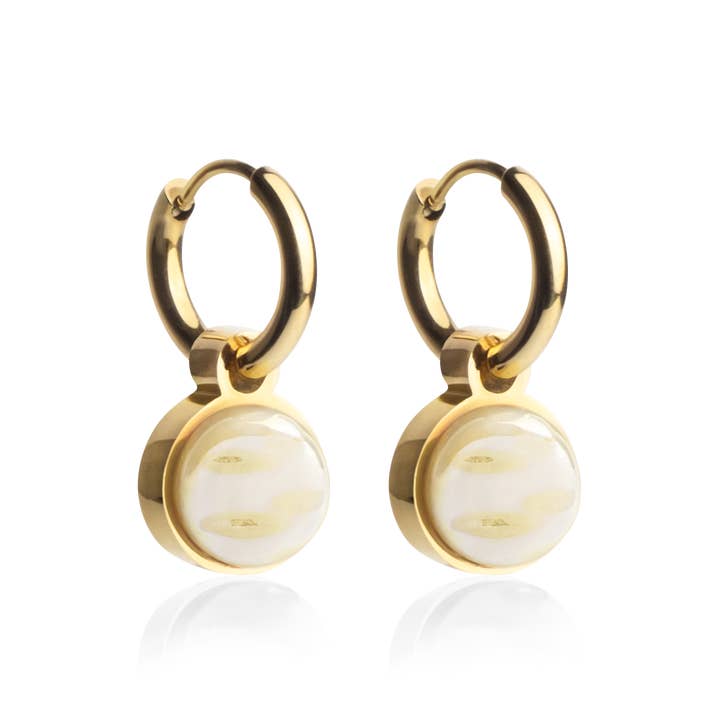 Mix & Match örhängen med hänge • guld/sandgul • 12 mm för wholesale av ALEXASCHA