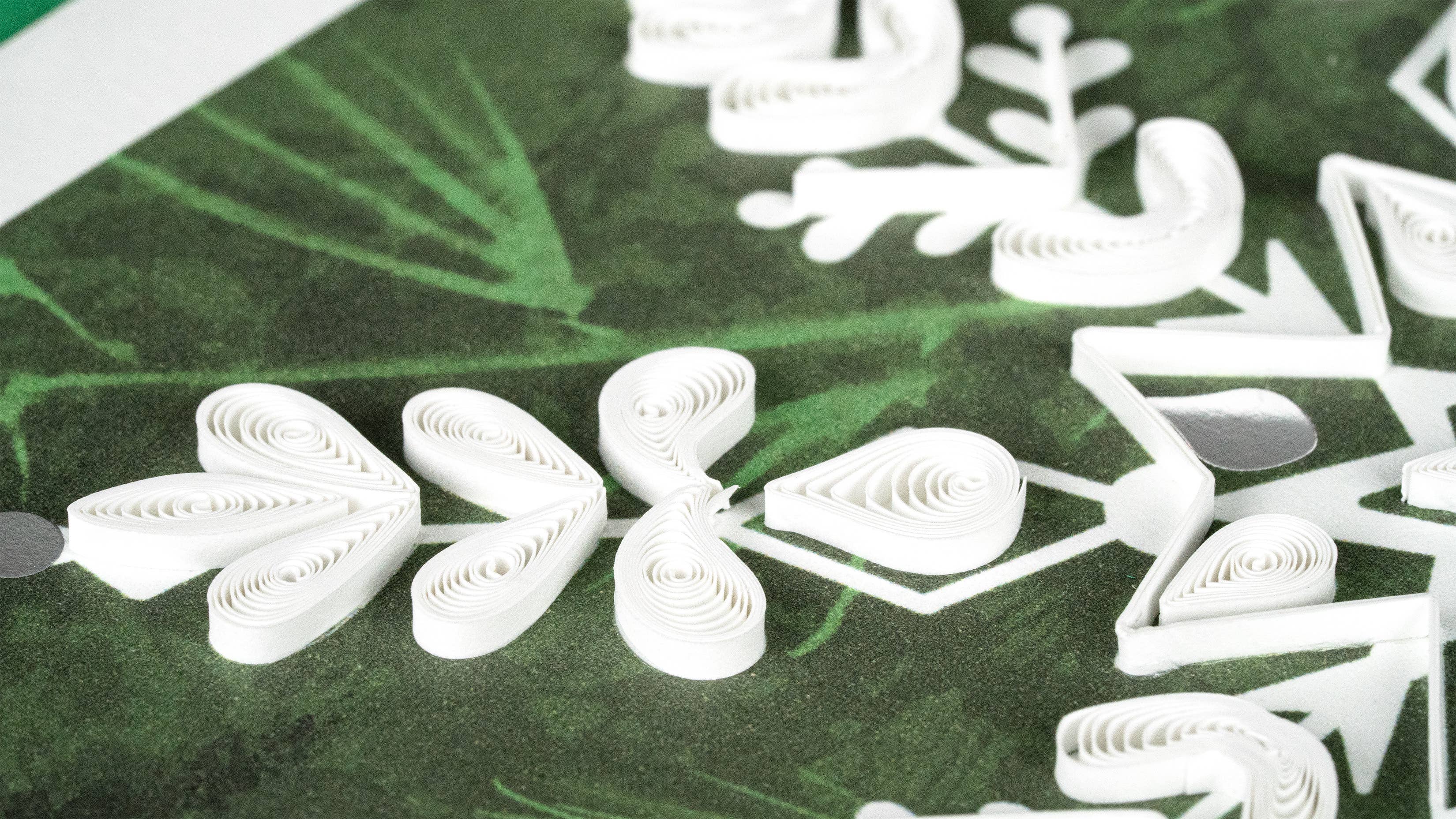 Quilling Card - Wholesale Season's Greetings Card - Quilled Snowflake on Pine Greeting Card1