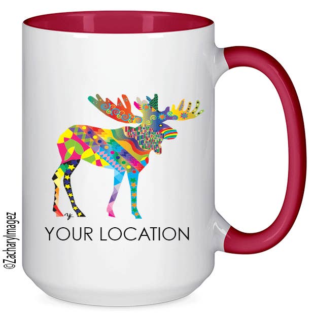 Tasse en céramique Colorful Moose 15 oz pour la vente par Zachary Imagez