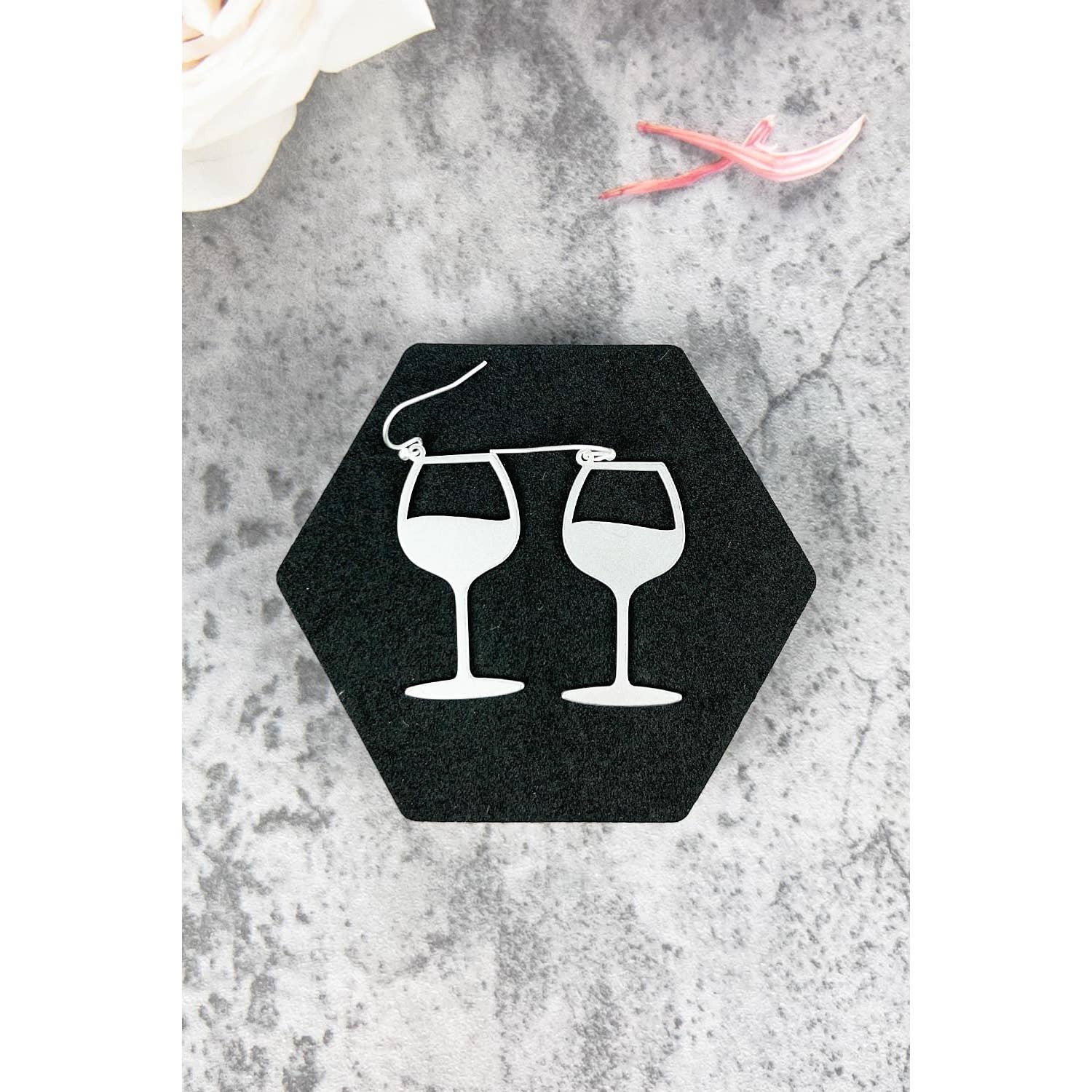 JHP Collection - Wholesale Dangle Earrings - WINE GLASS SHAPE FILIGREE HOOK EARRING1