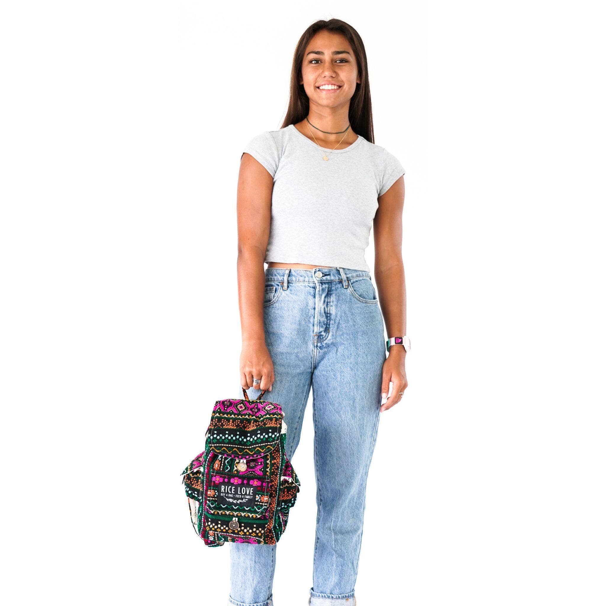 Rice Love - Wholesale Backpack - Unisex - Mini Recycled Travel Backpack Dana4