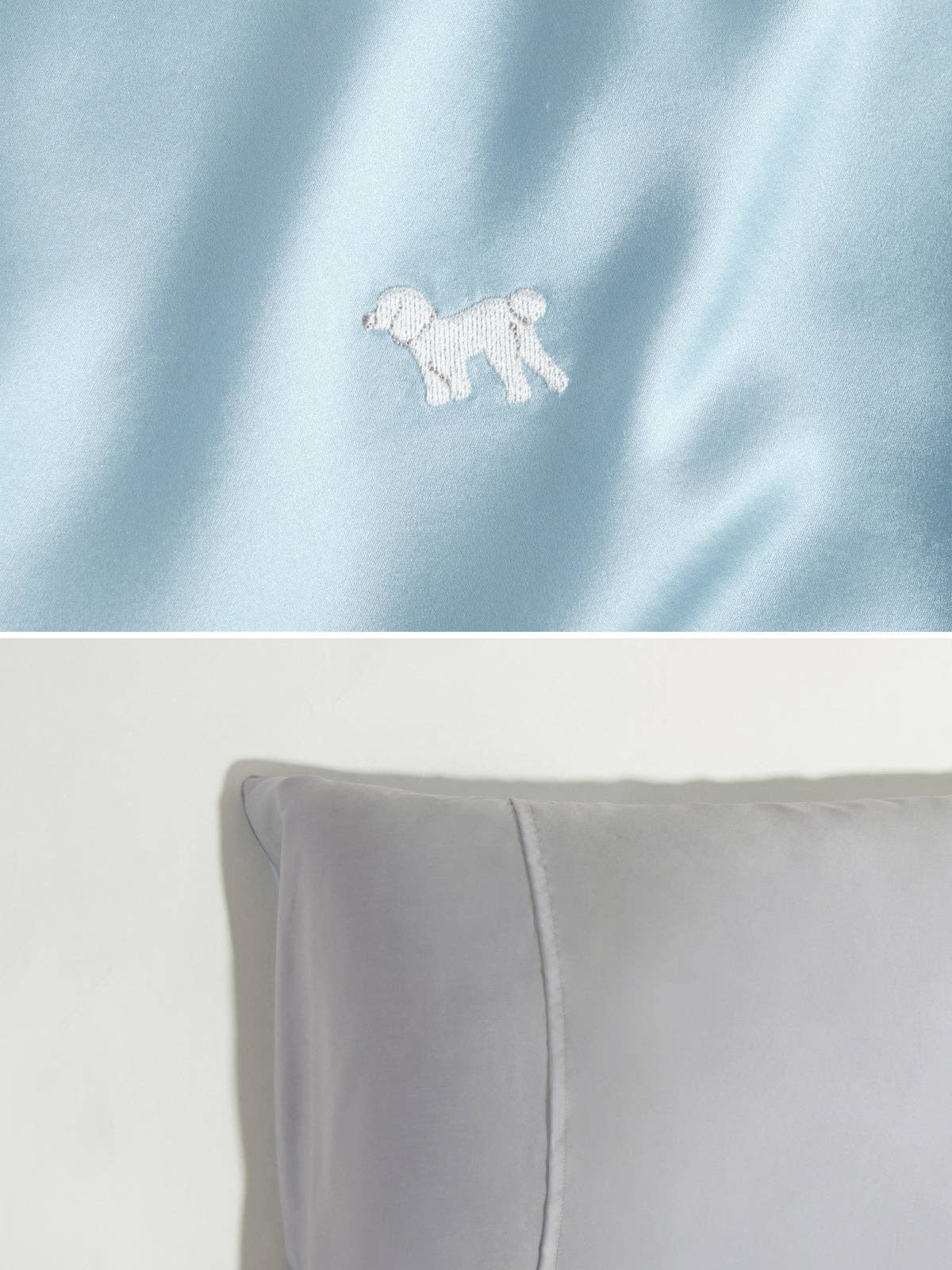 Blue "Pan Pan" Silk Pillowcase for wholesale on Faire6