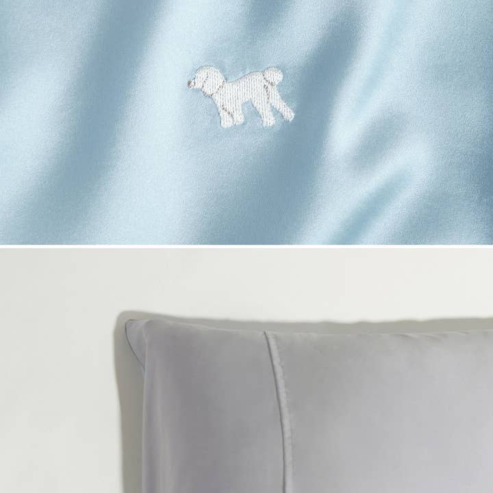 Blue "Pan Pan" Silk Pillowcase for wholesale on Faire6