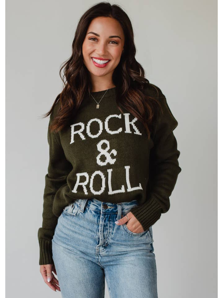 Panache Apparel Co. - Wholesale Knit Sweater - Women's - Olive Rock & Roll Sweater