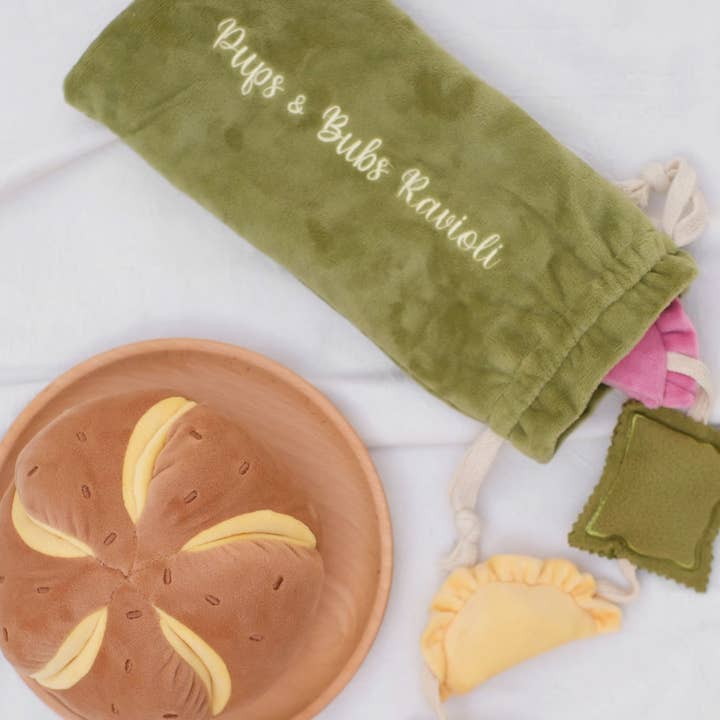 Pups & Bubs - Wholesale Pet Plush Toy - Dog - Cheesy Bread Nosework Enrichment Toy | Silent6