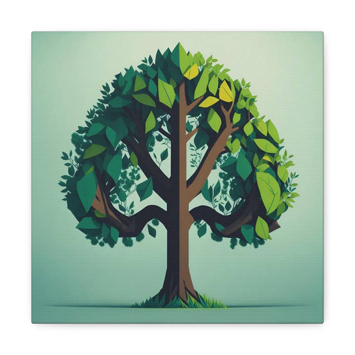 Art Essential est un arbre en forme de cœur, une famille d'oiseaux, une belle décoration d'intérieur, des emballages de galerie en toile, différentes tailles disponibles pour la vente par Art Essential