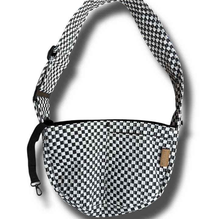 Black and White Pet Sling Carrier for wholesale on Faire1