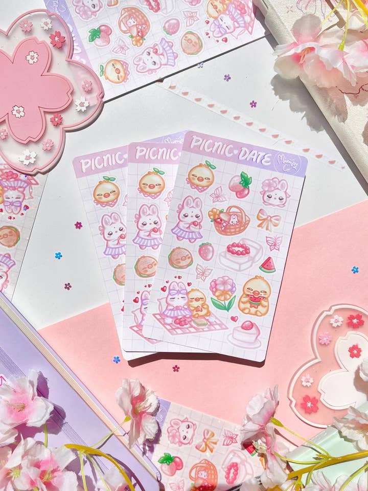Picnic Date Sticker Sheet for wholesale by Miniijoyco