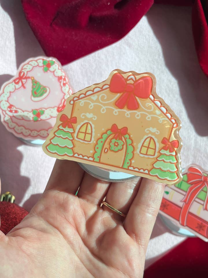Gingerbread Magnetic Pop Grip for wholesale by Illie Millie Designs
