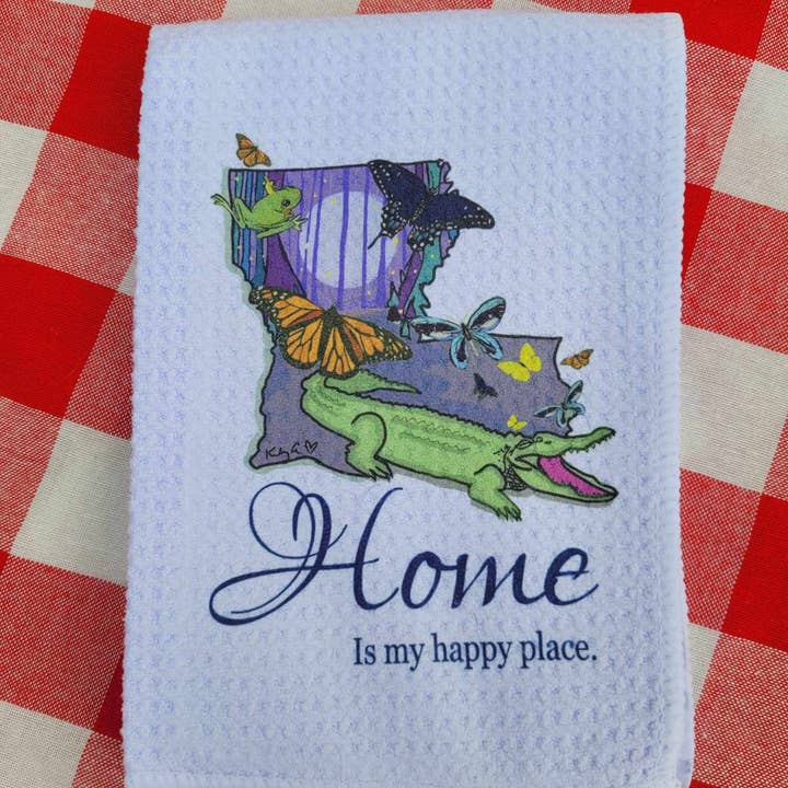Kelly Airhart Studios - Wholesale Tea Towel - Louisiana Tea Towel. Home is My Happy Place.8