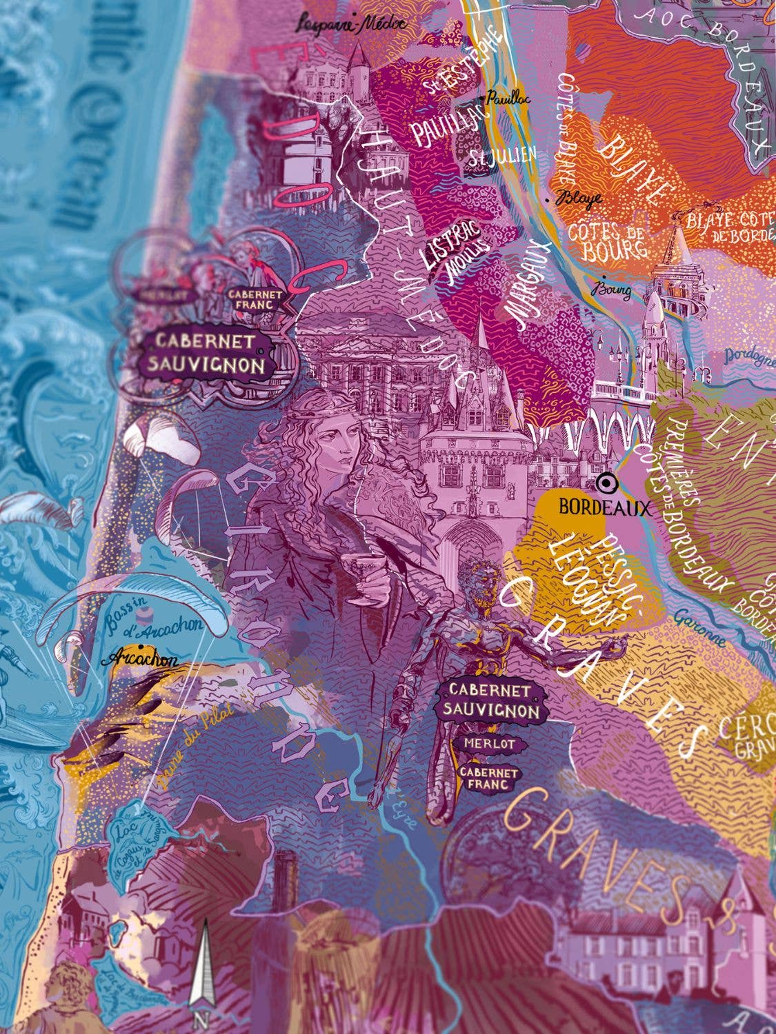 Water & Wines - Wholesale Poster - Poster - Wijn Bordeaux1