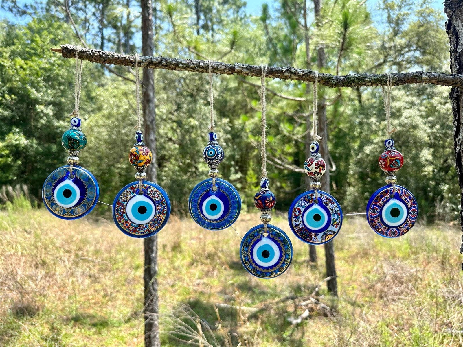 Guzel Handcrafts - Venta al por mayor Adornos - Adorno de pared ojo turco Nazar Boncuk mal de ojo, decoración boho moderna - bola cerámica pintada a mano - envío rápido1