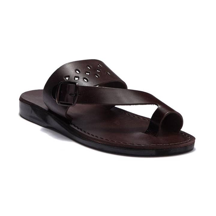 Ezra - Leather Cut Out Sandal | Brown for wholesale on Faire