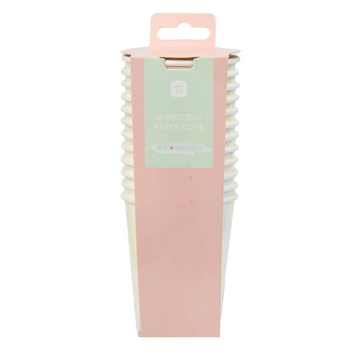 Talking Tables USA - Wholesale Disposable Cup - Pastel Iridescent Party Cups | 12 Pack |