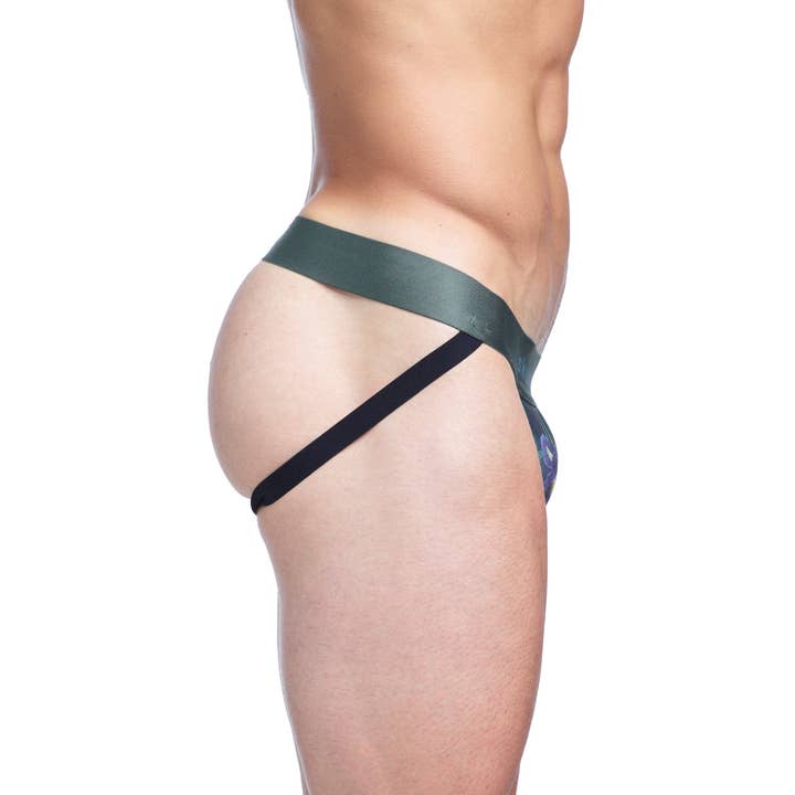 Skull & Bones – Roupa interior - Homem por atacado – Dutch Floral Jock Pintado à Mão Verde2