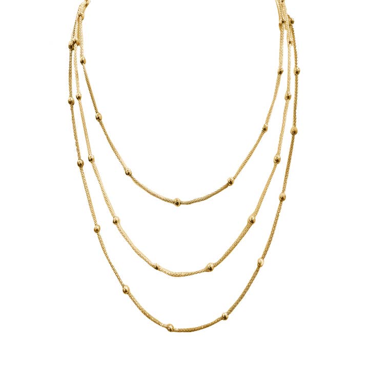 AMORINO SRL - Wholesale Link & chain necklace - Three Chain Long Necklace - SW23984E9412