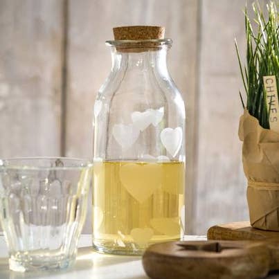 Sml Glass Carafe Heart for wholesale by Retreat Home Ltd