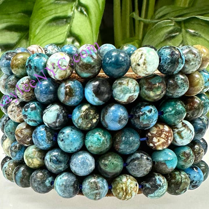 KayleeNYC - Wholesale Beaded Bracelet - Natural Chrysocolla 8mm 7.5” Crystal Healing0