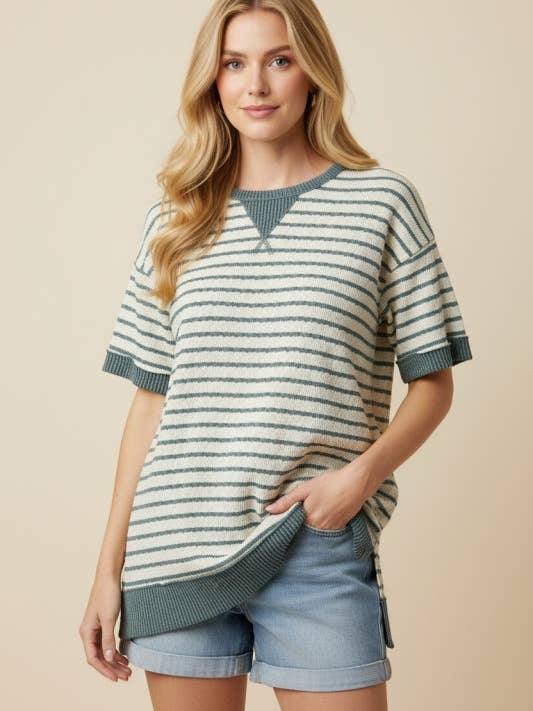 ET8055-10 STRIPE TOP for wholesale by HEIMISH
