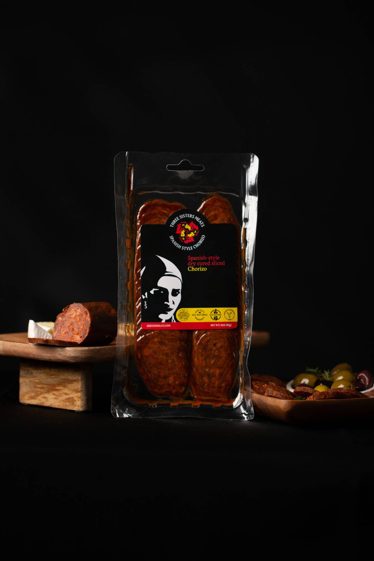 Three Sisters Artisanal Meats – wholesale Sausage – 3oz Sliced Dry Cured Chorizo3