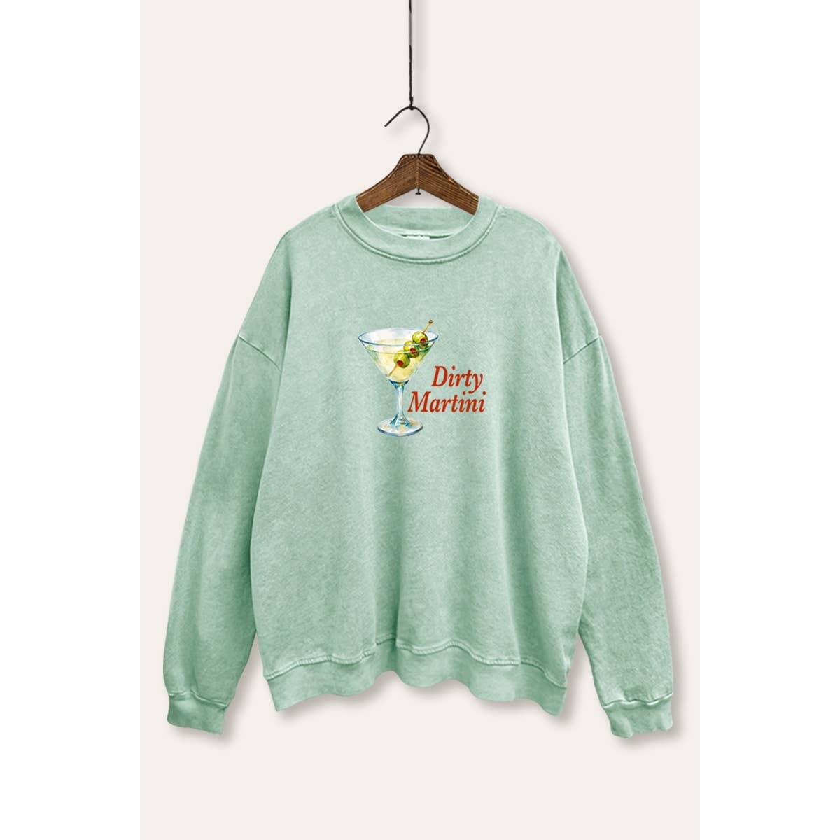 VINTAGE POINT USA - Wholesale Graphic Sweatshirt - Women's - DIRTY MARTINI MINERAL WASH GRAPHIC SWEATSHIRT0