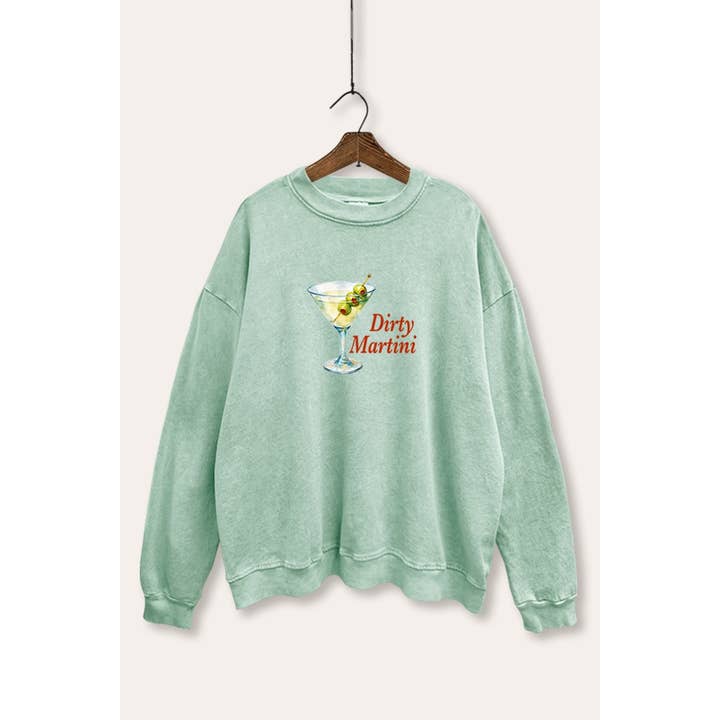 PINK NABI - Wholesale Sweatshirt - Women's - DIRTY MARTINI MINERAL WASH GRAPHIC SWEATSHIRT