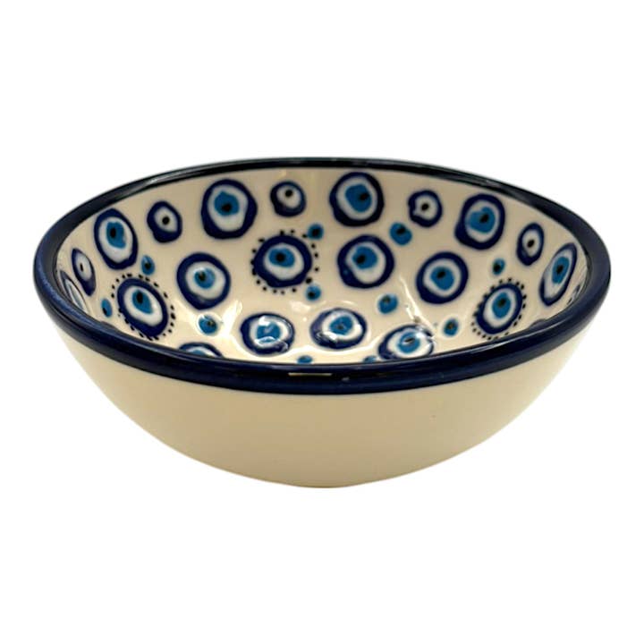 cotonIQ - Wholesale Bowl - Ceramic Bowl - Evil Eye - White - 12cm1