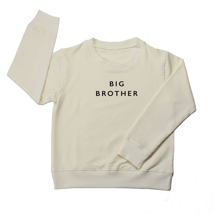 Sweatshirt à col rond Big Brother 100 % coton biologique pour la vente par Cheerily Co.