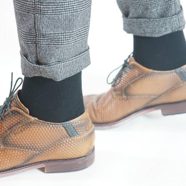 La Pèra – wholesale Strumpor - Herr – Mäns klassiska bambusockor Set med 3 par - Svart Plain