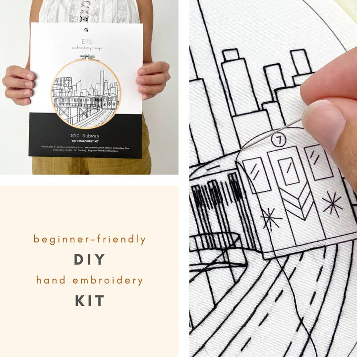Embroidery and Sage - Wholesale Embroidery/Cross Stitch Supplies - New York City Subway - embroidery kit