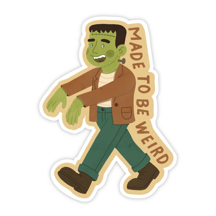 Made To Be Weird - Frankenstein Monster Vinyl Sticker for wholesale by Simple Whimsy